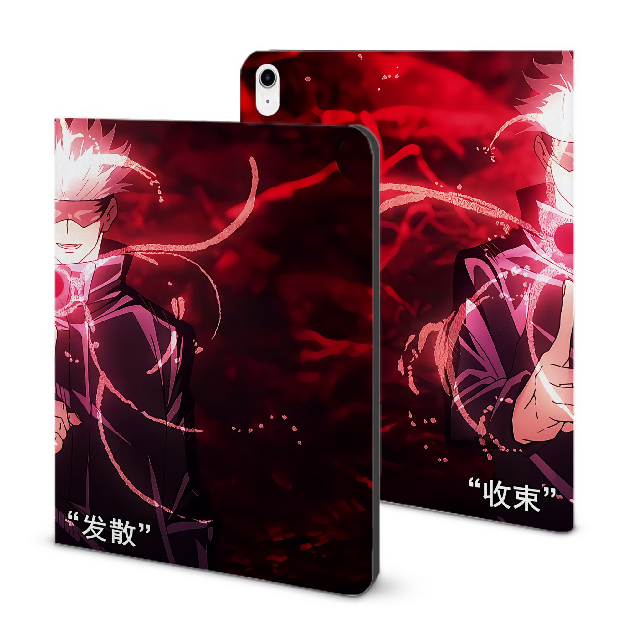 （画像用） 呪術廻戦 Jujutsu Kaisen IPad ケース ブック型 PUレザー TPU 耐衝撃 軽量 薄型 ペン収納なし 全面保護 IPad 各モデル対応